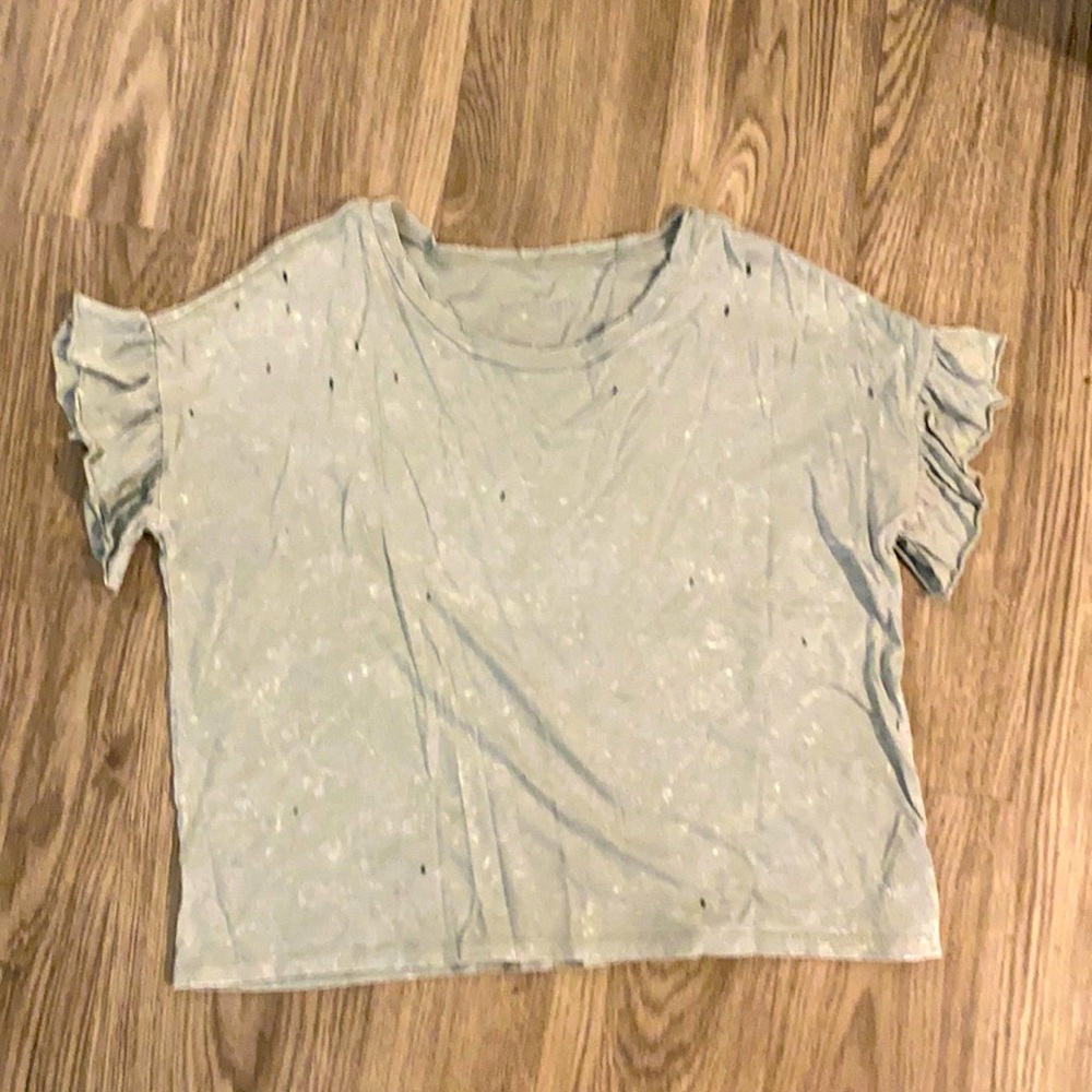 A cropped distress Tee